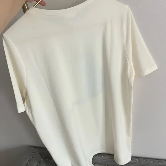 LuLaRoe cat lover Cream Tee with Black Cat Design graphic tee M - Picture 6 of 8